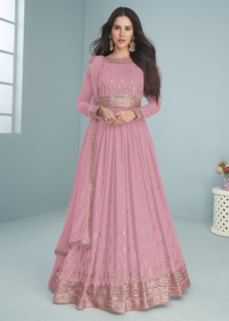 Fox Georgette Light Pink Anarkali Dress For Young Girls And Women – Kaleendi