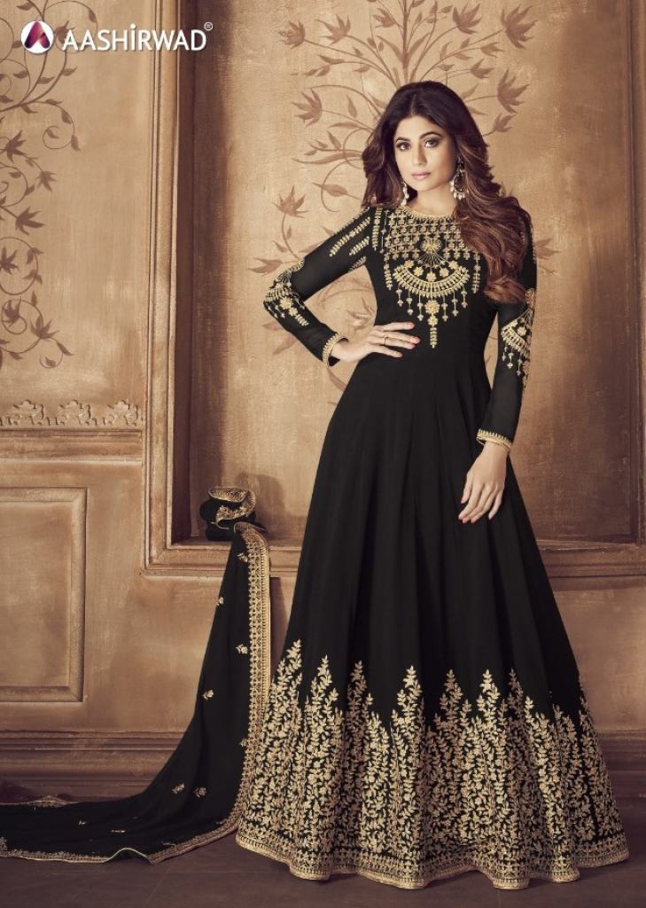 Black Embroidered Net Floor Length Anarkali Suit – Mehak Boutique