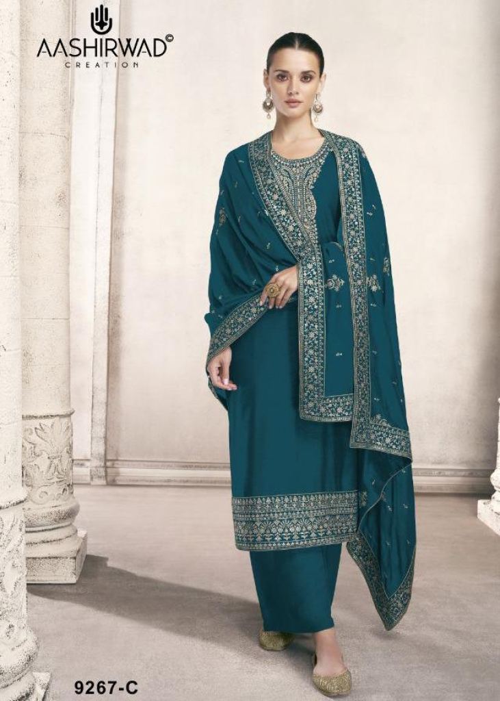 Buy Festival Wear Peacock Green Suit - Silk Salwar Suit – Empress Clothing