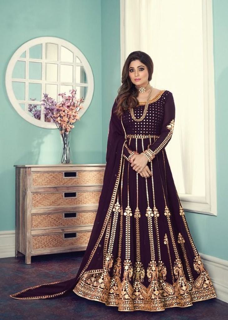 Tranding Georgette Stitched Fancy anarkali Gown Full Ghera with duptta Lace  Border ....