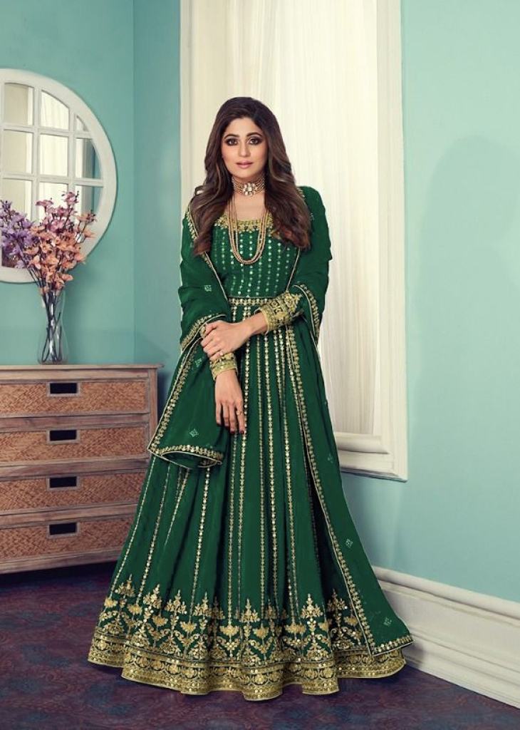 Top 205+ green anarkali dress latest