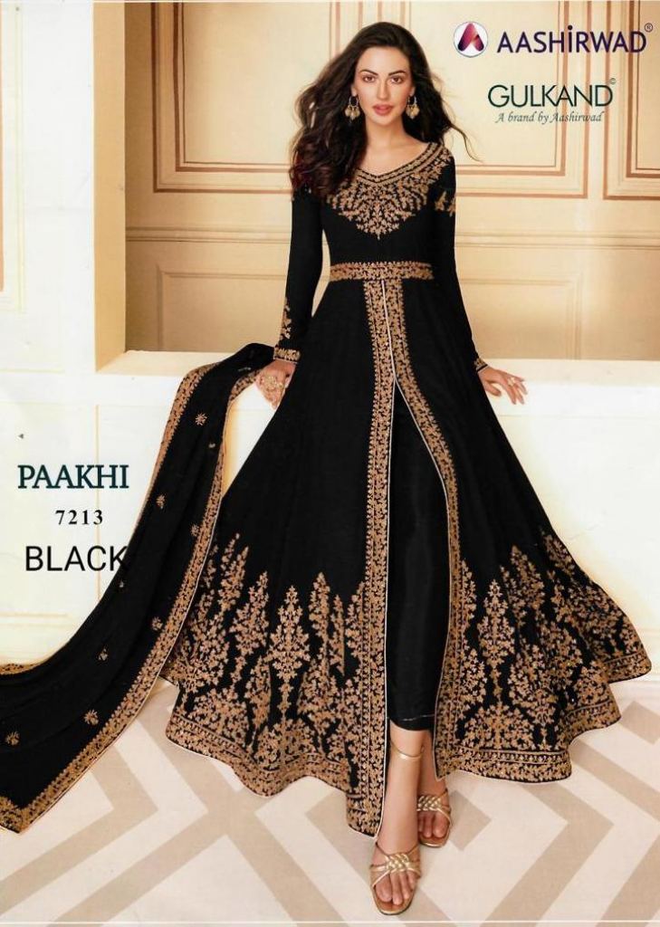 Black Heavy Embroidered Anarkali Suit – Maharani