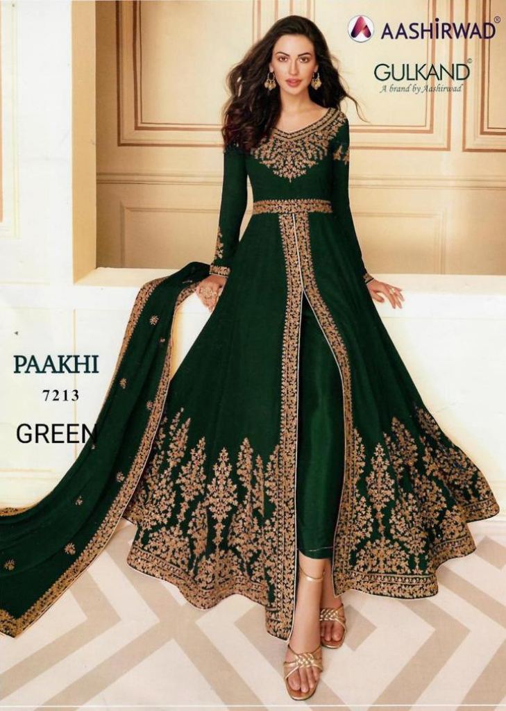 Blissful Green Party Wear Hand Work Floor Touch Gown | Party wear long gowns,  Gowns, Cocktail bridesmaid dresses