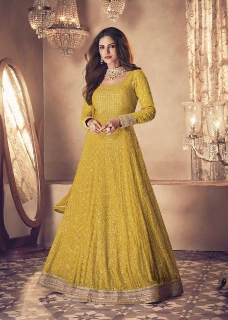 Haldi Ceremony Wear Yellow Color Anarkali Gown – vastracloth