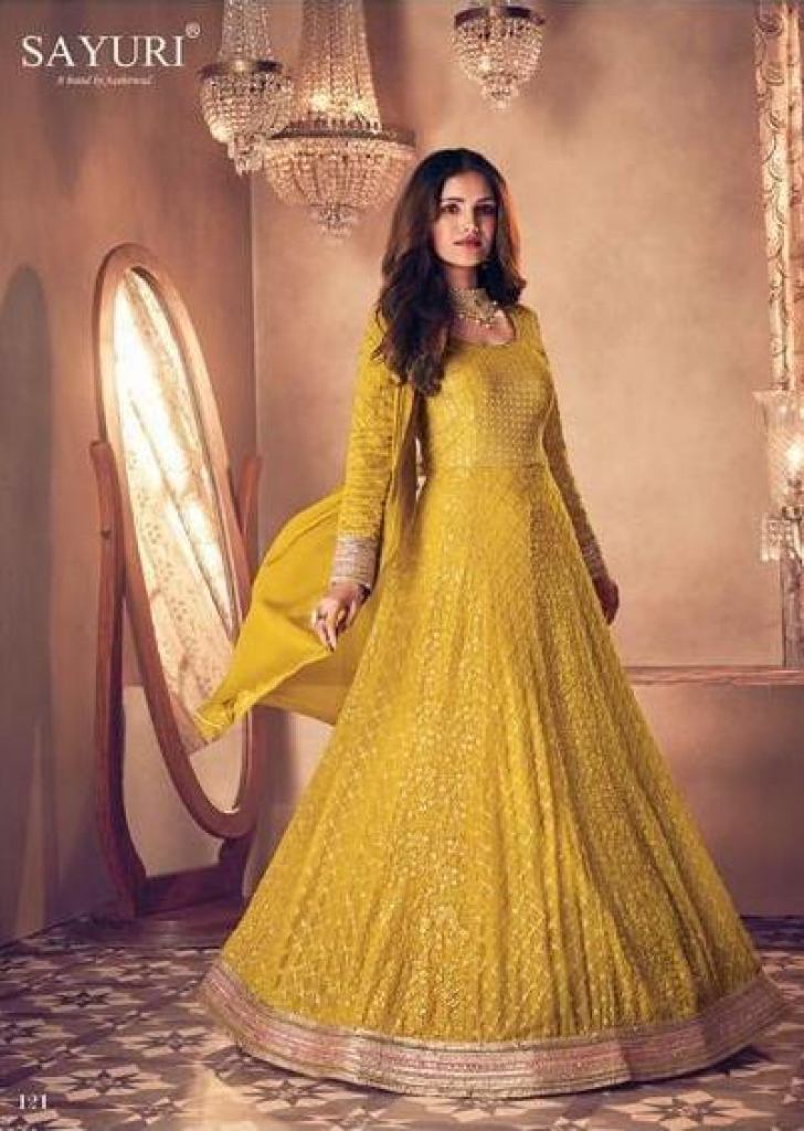 Yellow Color Patola Printed And Foil Printed Dola Silk Gown