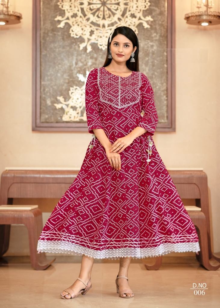 red bandhej outfit | Long kurti designs, Bandhani dress, Indian fashion  dresses