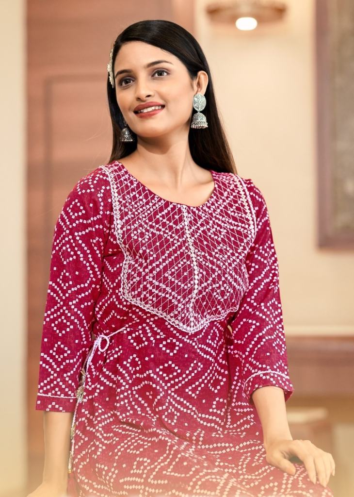 Bandhani printed Anarkali gown with Dupptta – Royskart