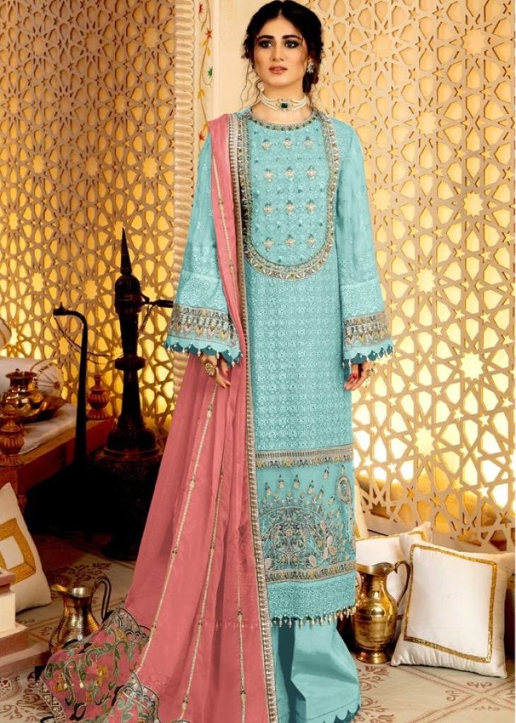 Turquoise Blue Latest Salwar Suit Design Photos | Party Salwar Kameez