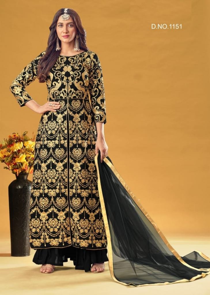 Buy Black Sequin Embroidered Kurta Sharara Set Kalki Fashion India