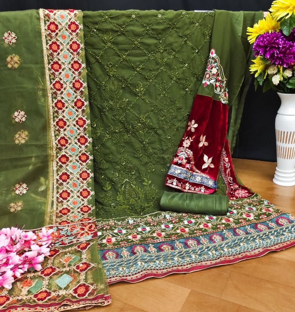 Ladies Wear Embroidery Jari Work Faux Georgette Designer Pakistani Suit at  Rs 1850 | Heavy Sharara Suit Set in Surat | ID: 2852126141055