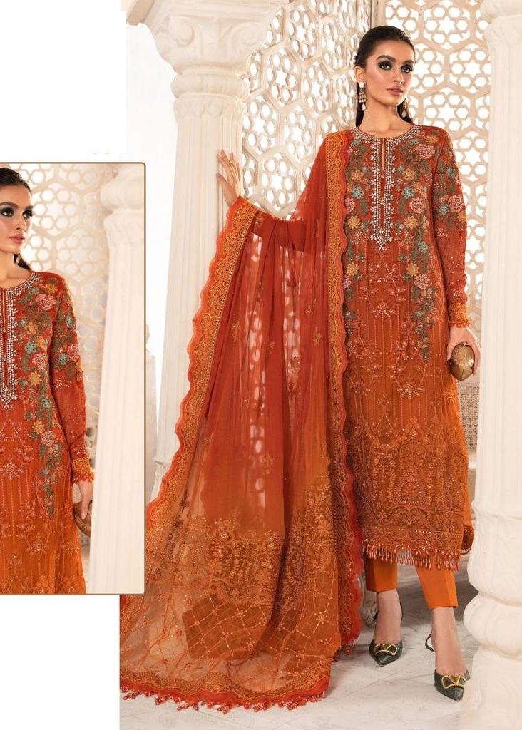 Beautiful Orange Suit Patiyala Salwar | Exclusive 5 In Stock