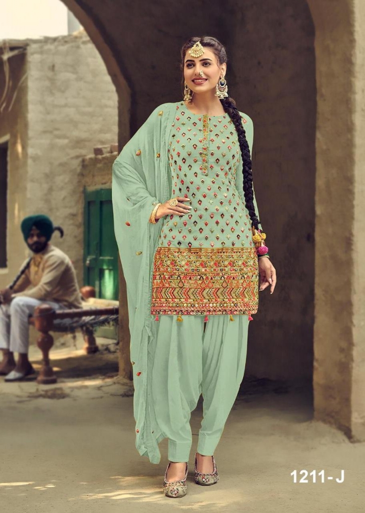 Pista Green Dupion Punjabi Suit 149335 | Patiala dress, Patiala salwar suits,  Punjabi dress