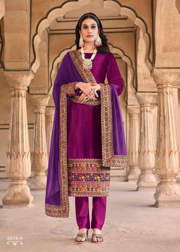 Buy Lovely Light Lavender Thread Embroidery Readymade Salwaar Kameez From  Zeel Clothing.