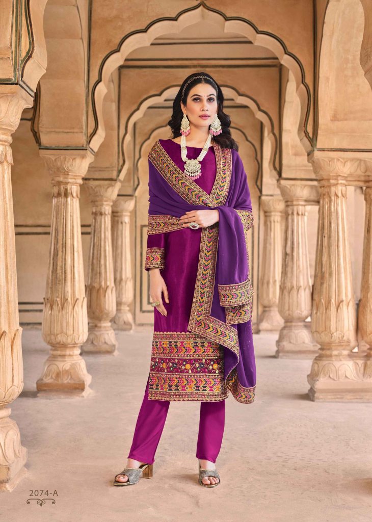 Lavender Color Embroidered Viscose Fabric Fabulous Salwar Suit