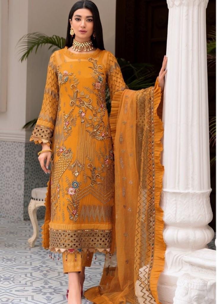Orange Lucknowi Embroidered Pants Style Suit | Fashion pants, Chiffon  fashion, Pakistani salwar kameez designs