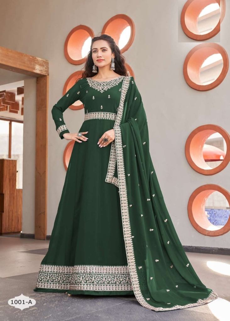 Silk Anarkali Gown with Banarasi Dupatta – Mina Designer Collection