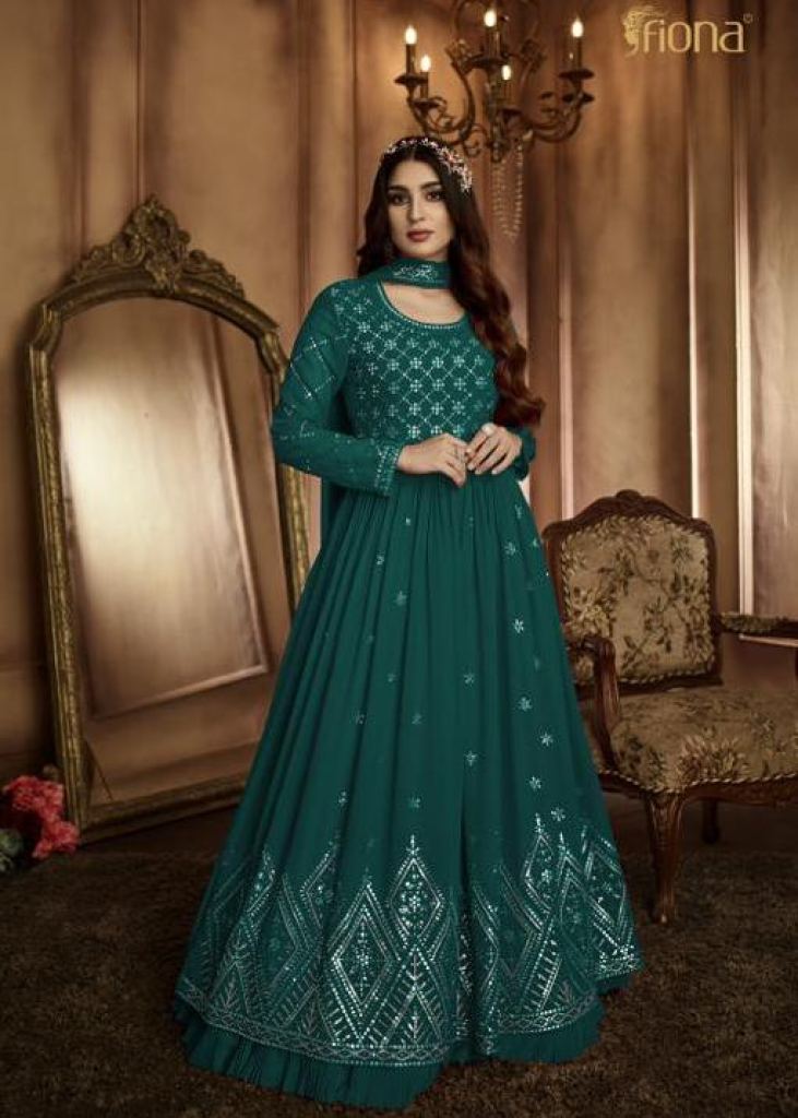 Green Color Party Wear Designer Gown :: ANOKHI FASHION