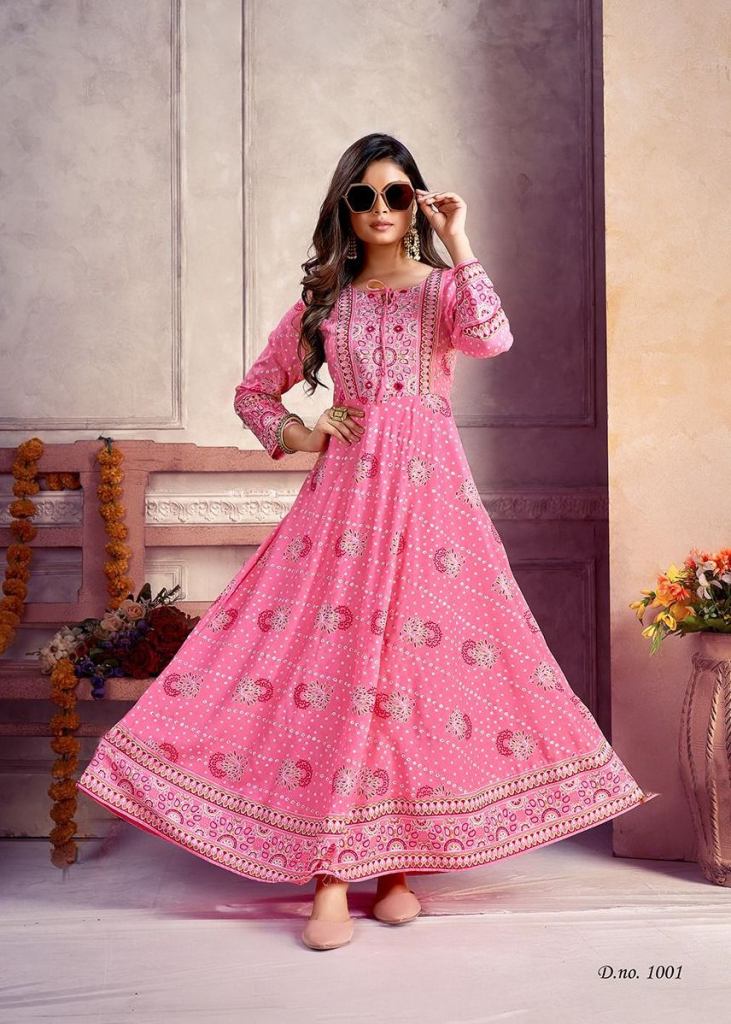 Jaipuri hand block Anarkali Kurta with heavy gota detailing at the yol –  jaipurtrendzbyruchita