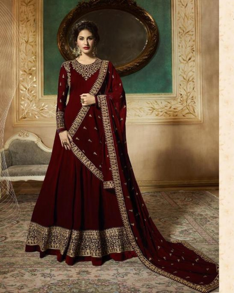 Party Wear Maroon Color Gown Kurti :: ANOKHI FASHION