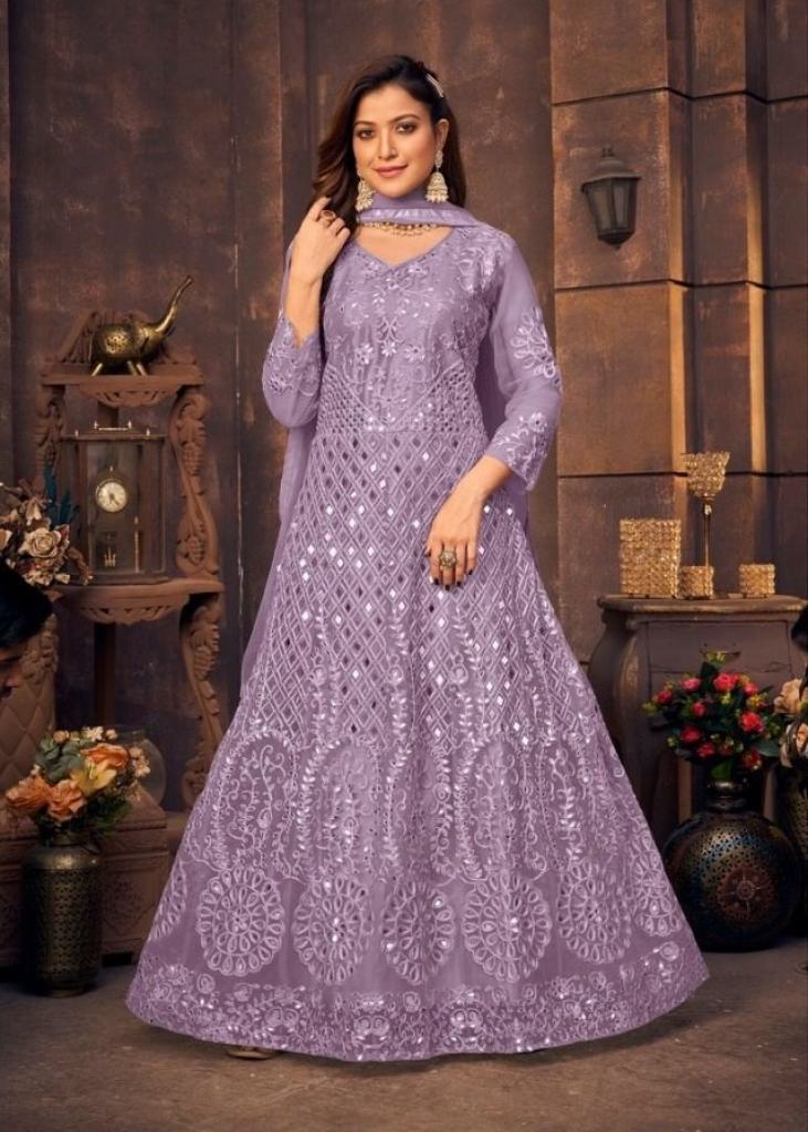 Purple v neck tulle lace long prom dress purple lace formal dress – shdress