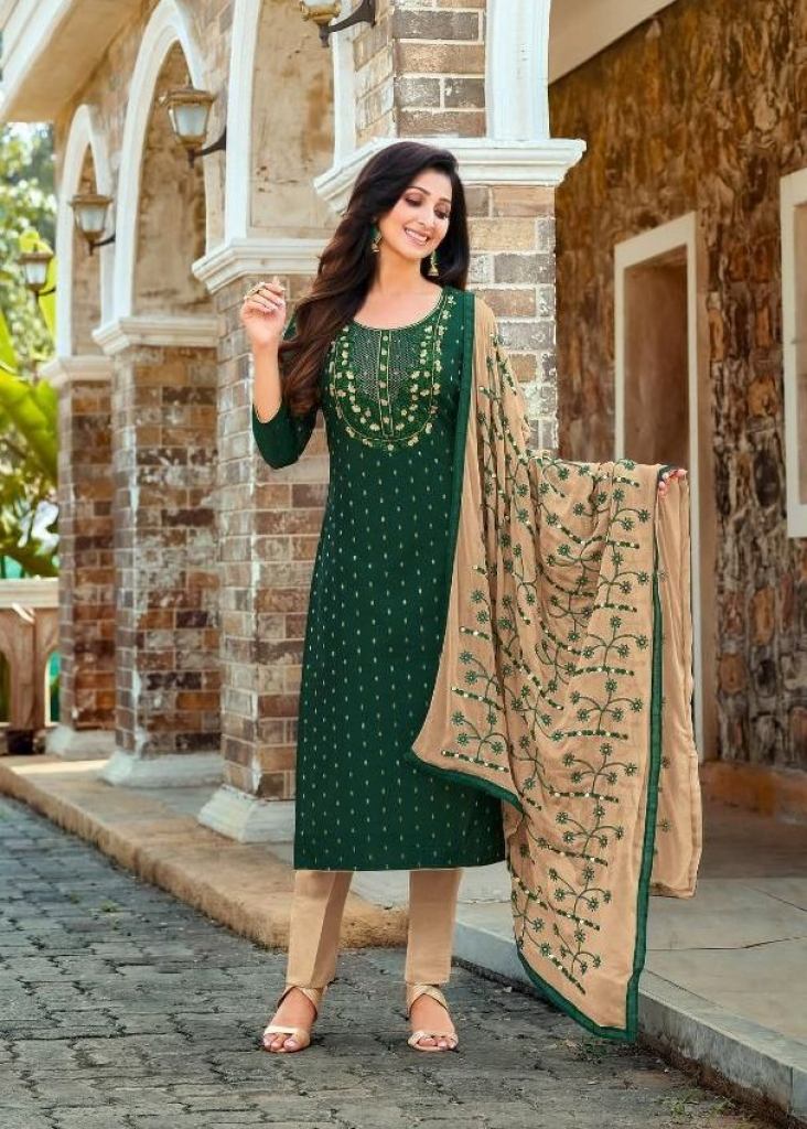 Cotton kurti, pant set in block print - Kurti Fashion