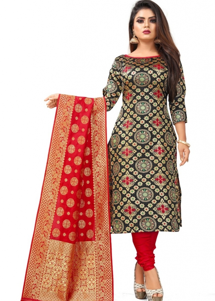 BANARASI SILK DRESS 1 FANCY BANARASI SILK DRESS MATERIALS