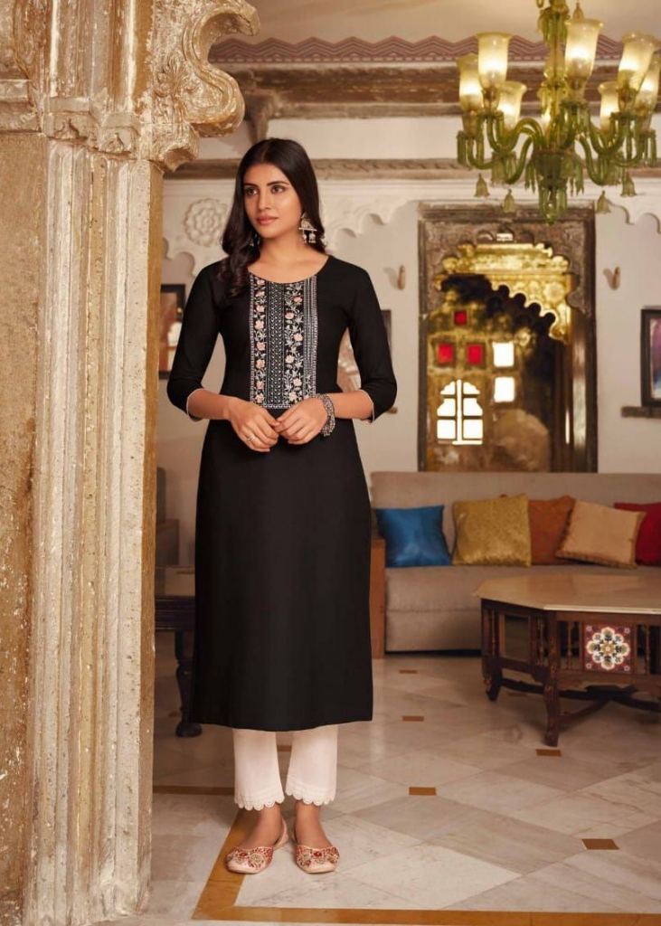Black Colour Latest Fancy Ethnic Wear Poly Digital Printed Designer Kurti  Collection 6 - The Ethnic World