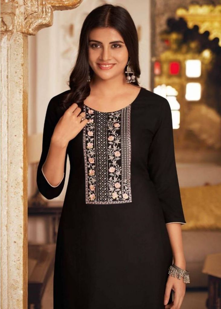 Black Printed Kurti Pant – Haute Attire