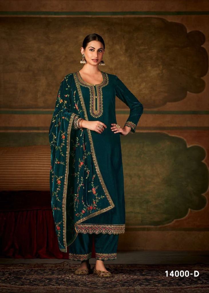 Lt Nitya Pranali Pure Viscos Velvet With Embroidery With Sequence Work ...