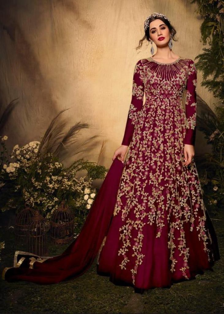 Red Net Gown with Red Shrug - Curious Village
