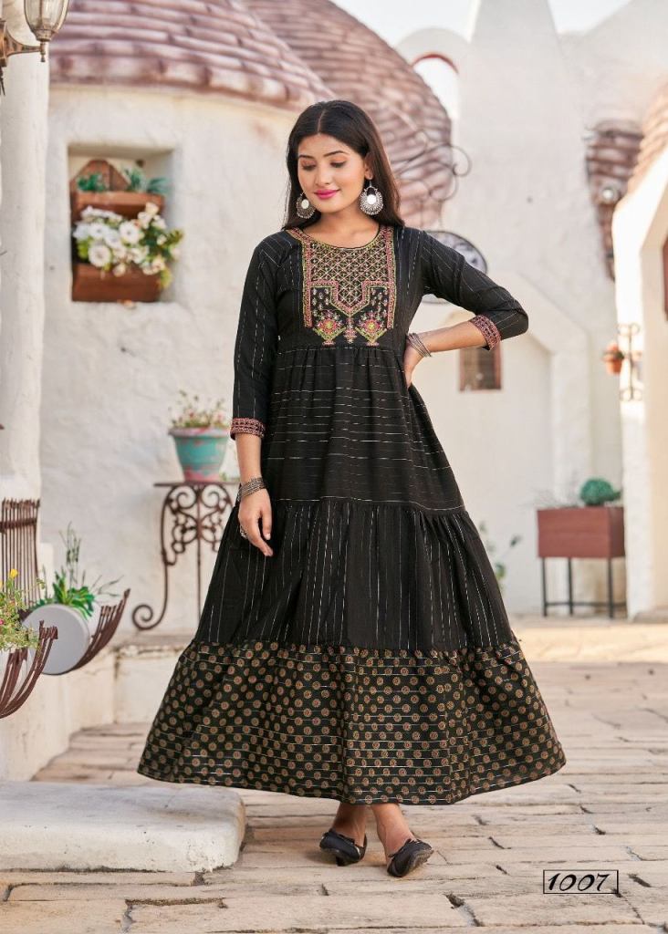 Elegant Black Anarkali Kurti for Women – www.soosi.co.in