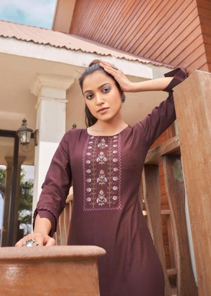 Burgundy Red Color 3Ply Pure Silk Kurti with Dual Tone Texture | Ritz  Fashion Trendz