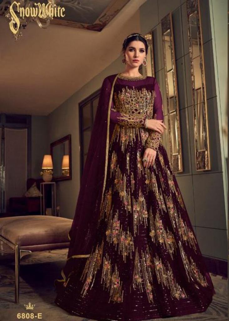 Wine Color Gown Indian Dress for Women, Designer Gown Jacquard Silk Gown  Work Weaving Work Fancy Dress / Gown's - Etsy Denmark