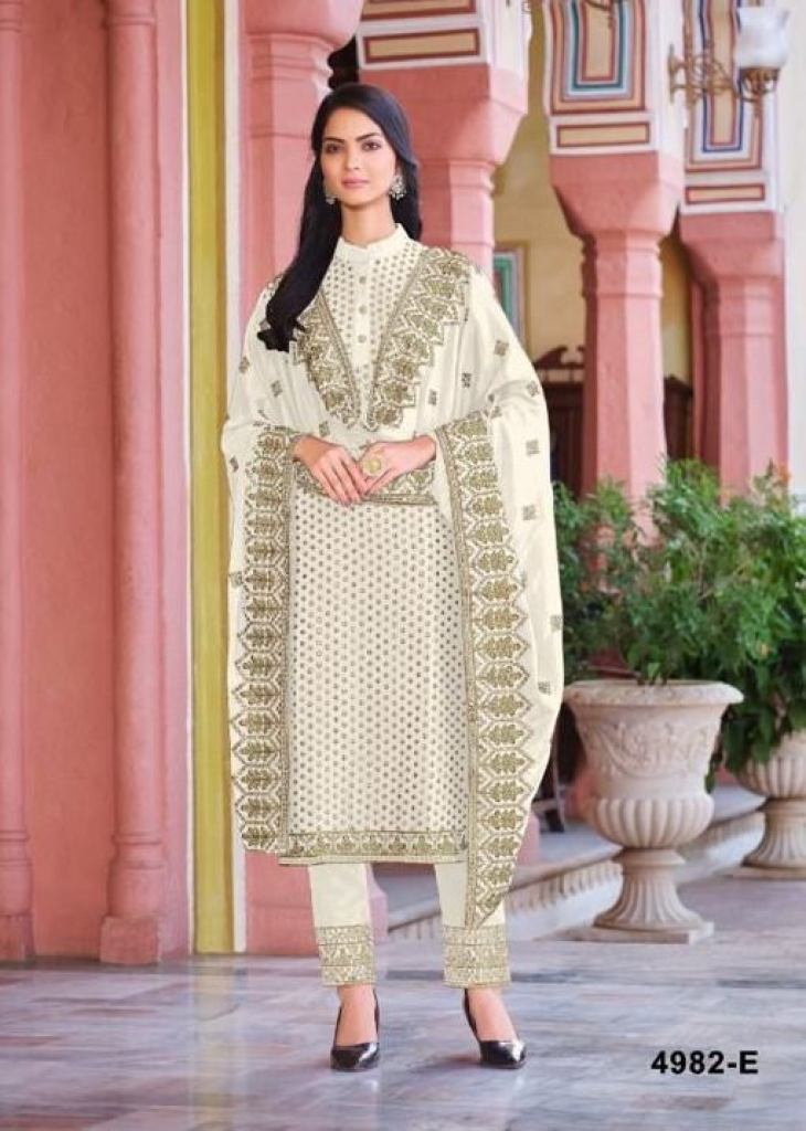 Msd Fashion Designer 110-C Azure Vol-02 Cream Semi Stitched Georgette  Pakistani Suit