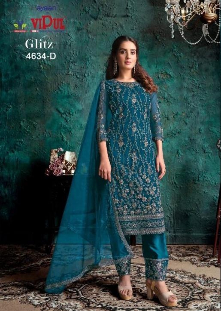 Crepe Floral Print Light Blue Salwar Suit Material