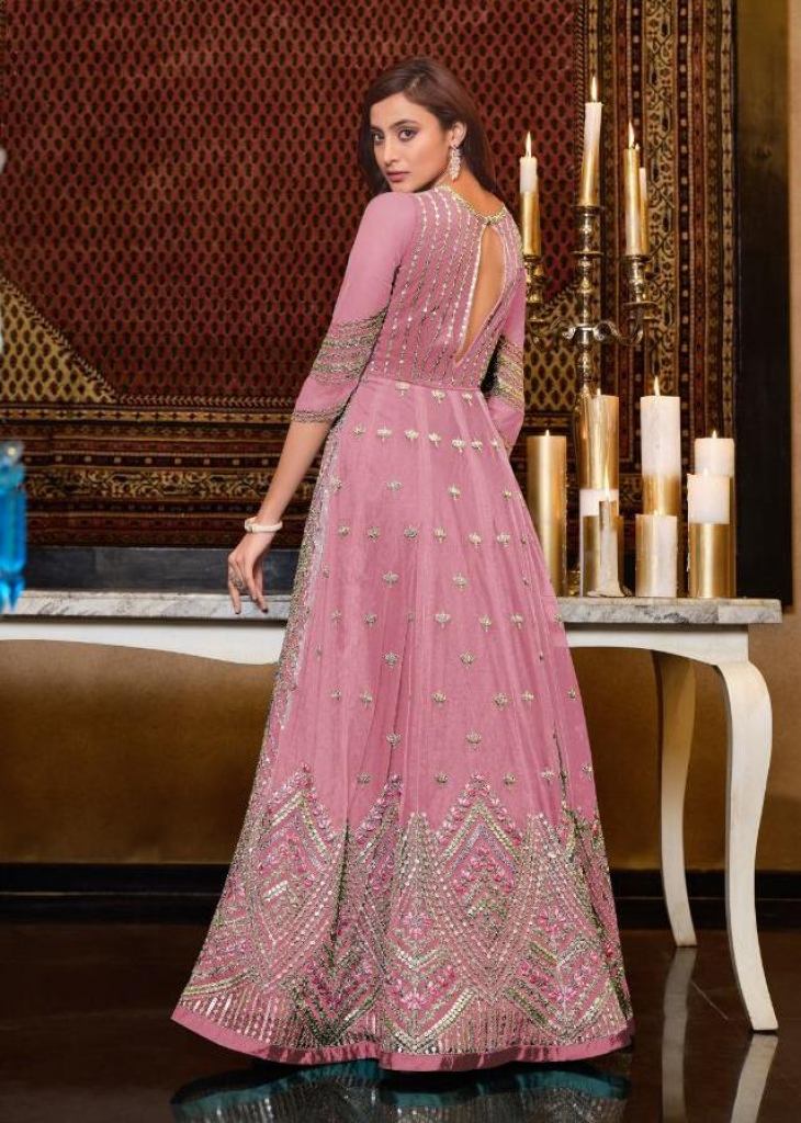 Light pink Lucknowi Embroidered Georgette Anarkali Suit | Anarkali dress  pattern, Trendy dress styles, Indian bridal outfits