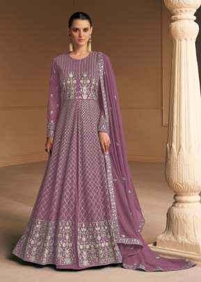 Aashirwad  Creation Almora Heavy Faux Georgette With Sequence Work Anarkali Salwar Kameez Purple Rose Color DN 9656