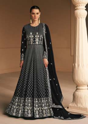 Aashirwad  Creation Almora Heavy Faux Georgette With Sequence Work Anarkali Salwar Kameez Black Color DN 9656