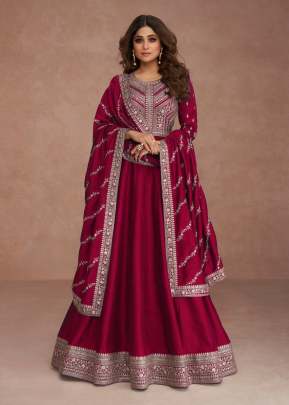 Aashirwad Creation Gulkand Navya Premium Silk With Sequence Embroidery Work Anarkali Salwar Kameez Red Color DN 9517