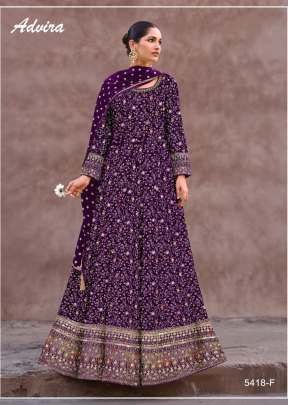 Advira Heavy Faux Georgette With Embroidery Sequence Work Anarkali Gown Wine Color DN 5418