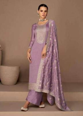 Ashirwad Creation Dhaga Heavy Vichitra Salwar Suit With Embroidery Sequence Work Lavender Color DN 9525