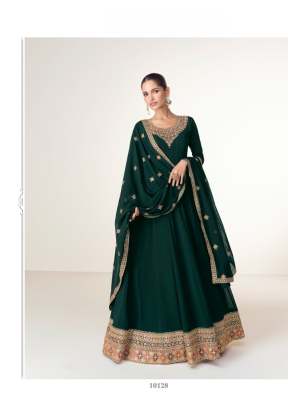 Ashirwad Creation Virasat Bluming  Georgette With Embroidery Work Anarkali Gown Green Color  DN 10128