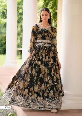Beautiful  Georgette With Sequence Embroidery Work Readymade Salwar Suit Black Color DN 3004