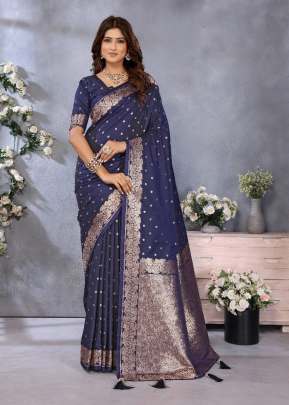 Bindu Unique And Trendy Summer Special With Beautiful Gala Weaving Soft Work Banarasi Silk Saree Blue Color 