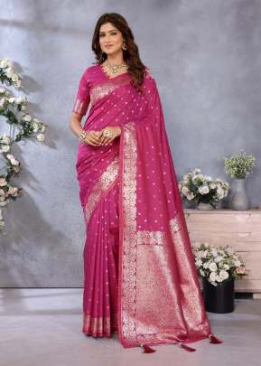 Bindu Unique And Trendy Summer Special With Beautiful Gala Weaving Soft Work Banarasi Silk Saree Pink Color 