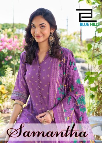 Blue Hills Samantha Rayon With Work Top Bottom And Dupatta Kurti Collection