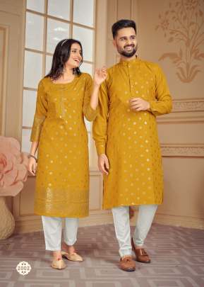 Couple Goal Vol 2 Pure Cotton with Foil Print Butti  Couple Collection Yellow Color