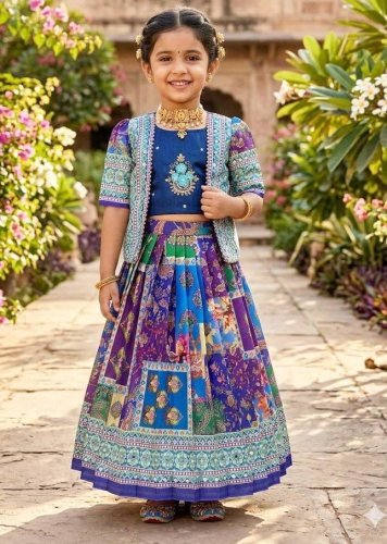Designer Girls Lehenga Choli Set Heavy Chinon Silk with Lightweight and Soft Blue Color LFH ST DN 098