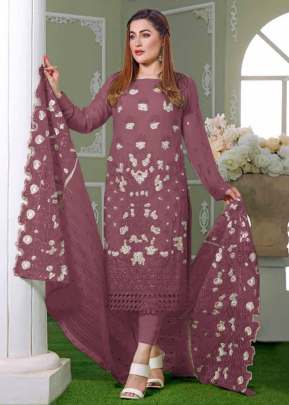 Designer Heavy Faux Georgette With Embroidery Sequence Work With Khatli Work Pakistani Suit Red Glow Color DN 1010
