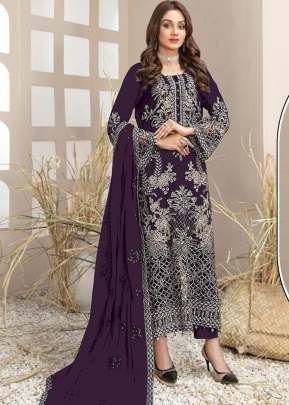 Designer Mah E Rooh Pakistani Suit With Sequences Embroidered Work And Handwork Khatli work Wine Color DN 4149